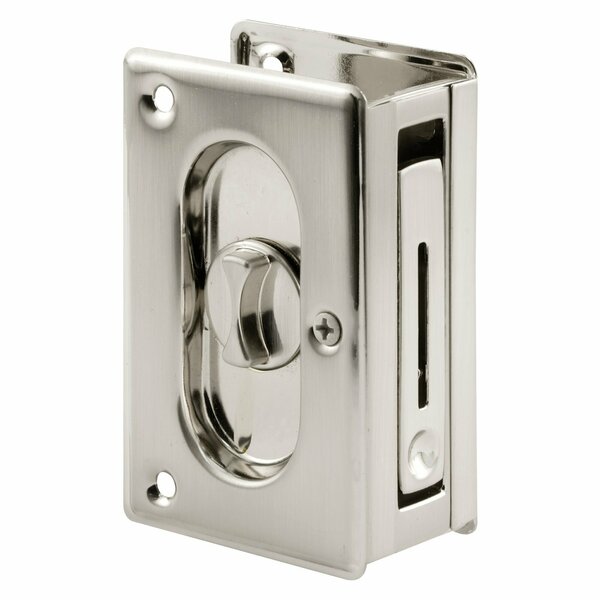 Prime-Line Pocket Door Privacy Lock with Pull, Matte Black, 3-3/4 in. N 73678